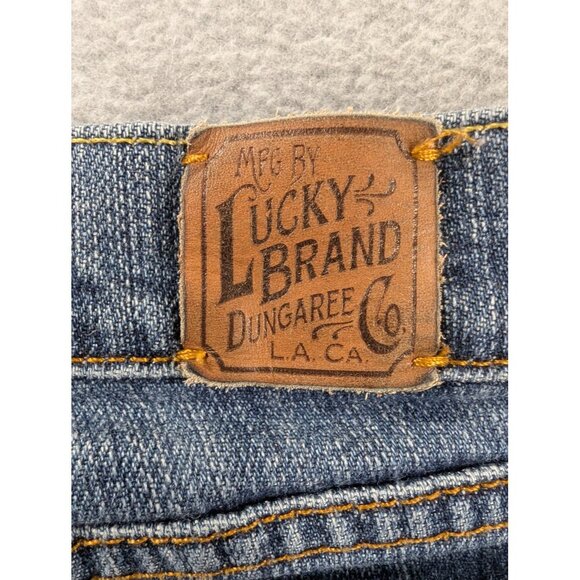 VTG Lucky Brand Zoe Jeans Womens 6 Blue Flare Bootcut Distressed Made USA Denim - Picture 13 of 16